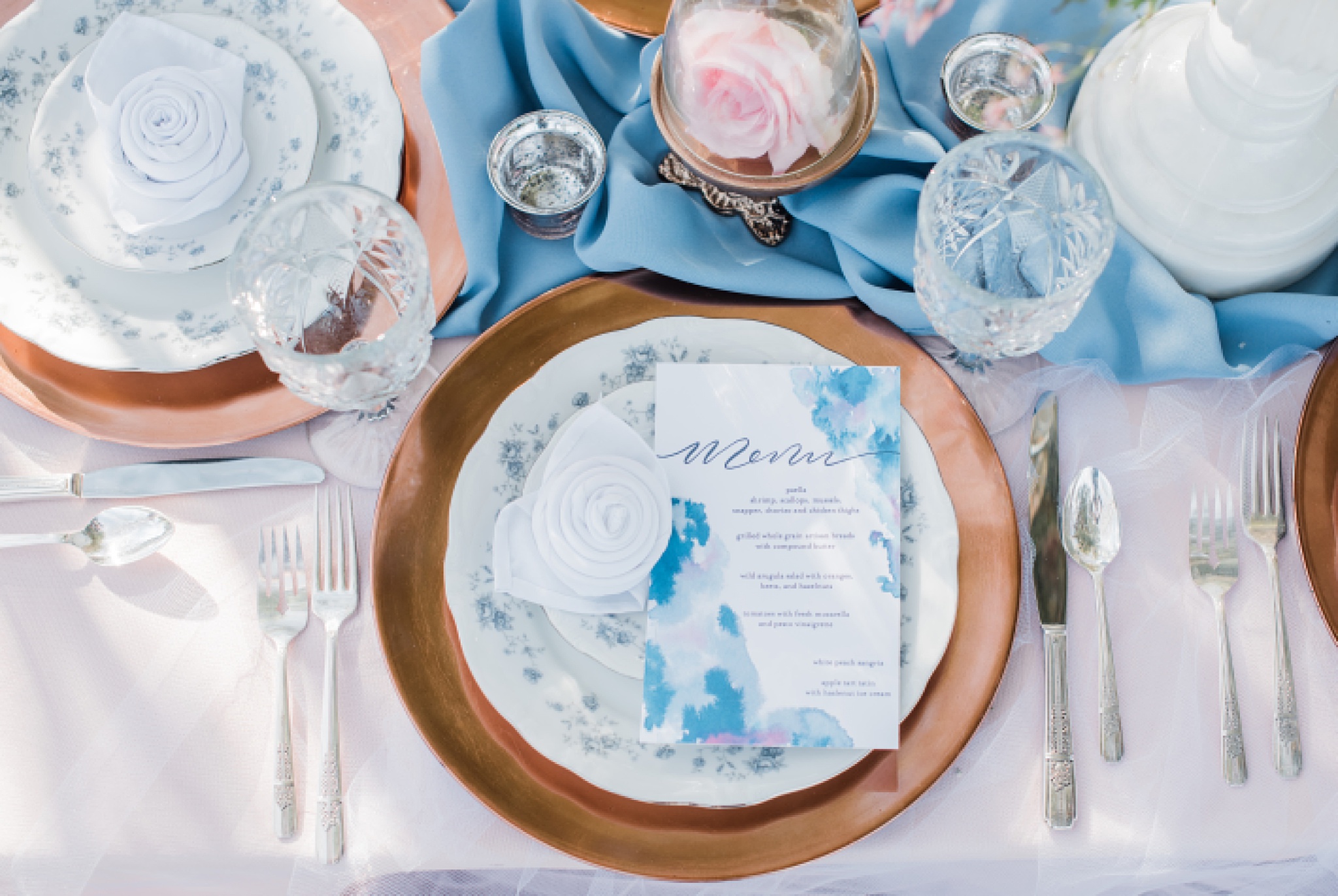 Table settings at French Estate Wedding