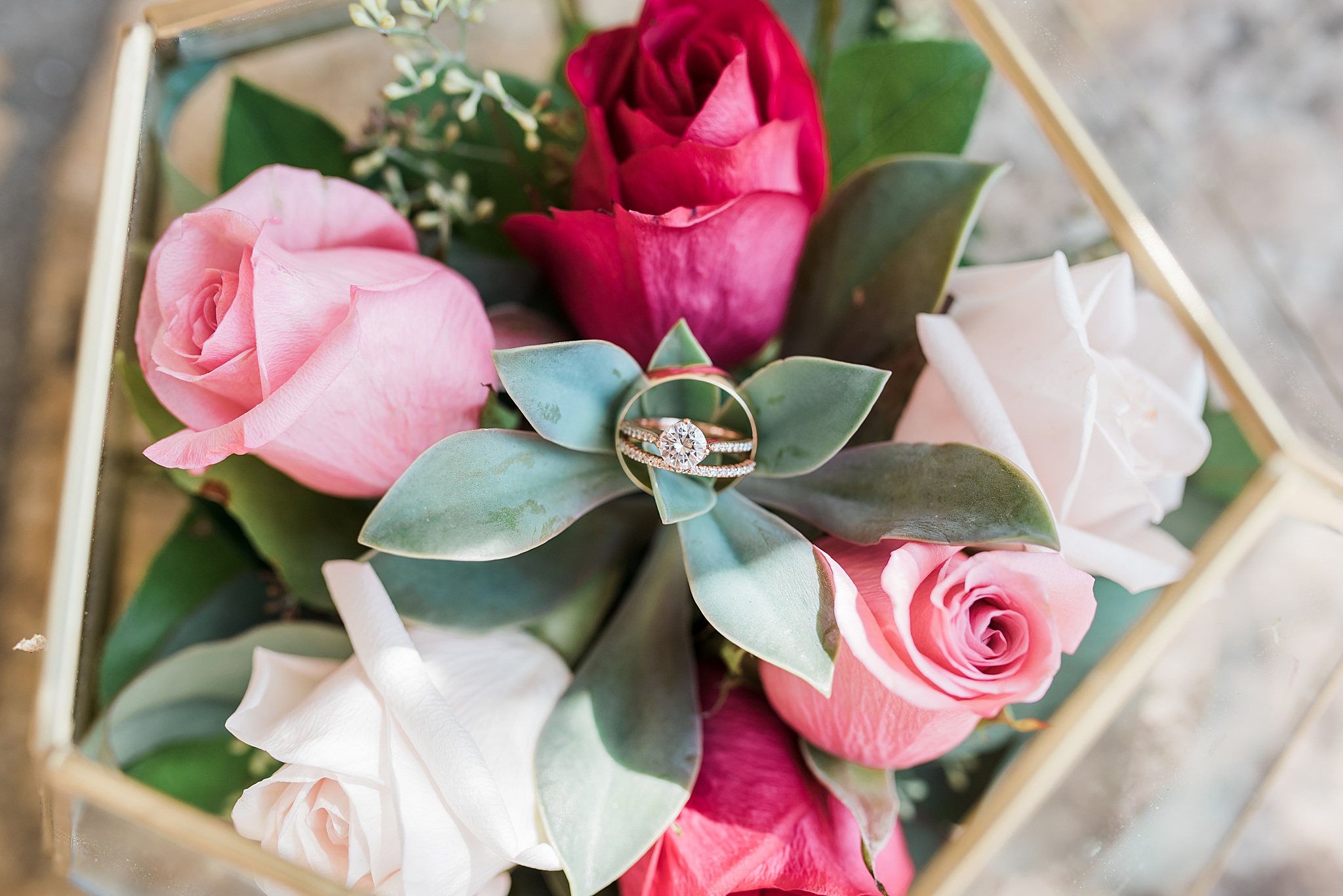 Engagement Ring in flowers at an Orange County Proposal Locations