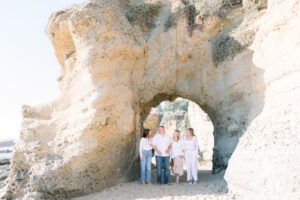 Family photos taken during a mini session on the beach in Orange County, California